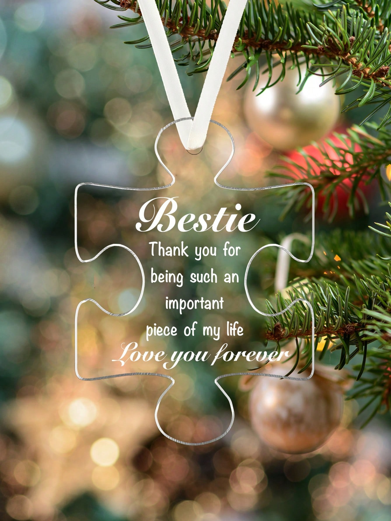 Acrylic Puzzle Decorative Hanging Ornaments, Christmas Tree Decorations